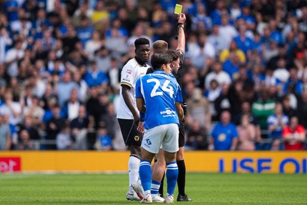 Marshall Munetsi of Wolverhampton Wanderers is shown a yellow card Birmingham City v Wolverhampton Wanderers, EFL Sky Bet Championship, Football, St. Andrew s at Knighthead Park, Birmingham, UK - 06 Sep 2026Birmingham St. Andrew s at Knighthead Park United Kingdom EDITORIAL USE ONLY No use with unauthorised audio, video, data, fixture lists, club league logos or live services. Online in-match use limited to 120 images, no video emulation. No use in betting, games or single club league player publications. Copyright: xWiredxPhotos Shutterstockx 17137315ay