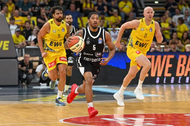 Zakai Zeigler (Veolia Towers Hamburg, 05) EWE Baskets Oldenburg vs. Veolia Towers Hamburg, Testspiel, Saison 2026 2027, 06.09.2026, EWE Baskets Oldenburg vs. Veolia Towers Hamburg, Testspiel, Saison 2026 2027, 06.09.2026 Oldenburg Copyright: xEibner-Pressefoto RobertxGertzenx EP_RGN