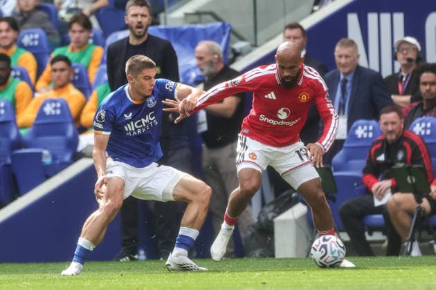 Premier League: Everton v Manchester United, ManU Bryan Mbeumo of Manchester United in action during the Premier League match Everton vs Manchester United at Hill Dickinson Stadium, Liverpool, United Kingdom on 06 September 2026 (Photo by Mark Cosgrove News Images) Liverpool Hill Dickinson Stadium Merseyside United Kingdom Copyright: xMarkxCosgrove NewsxImagesx