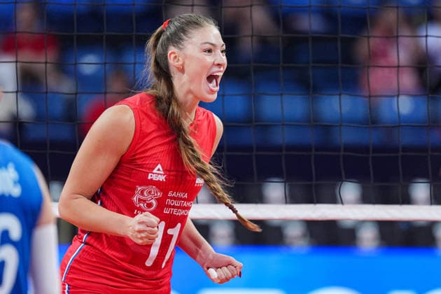 Poland v Serbia - CEV EuroVolley 2026 ISTANBUL, TURKIYE - SEPTEMBER 6: Serbia s Hena Kurtagic celebrates during the third-place match between Poland and Serbia at the Trendyol 2026 CEV Women s European Volleyball Championship at Sinan Erdem Sports Hall in Istanbul, Turkiye, on September 6, 2026. Cemal Yurttas Anadolu Istanbul Turkey. Editorial use only. Please get in touch for any other usage.  Copyright: x2026xAnadoluxCemalxYurttasx