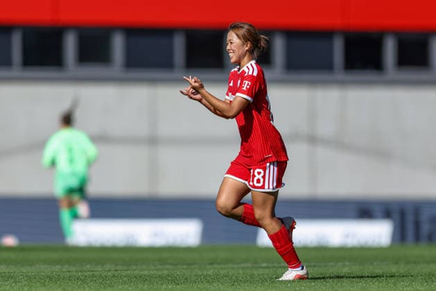 GER, München, FC Bayern München vs SC Freiburg, Google Pixel Frauen Bundesliga, Fussball, DFB, Spielzeit 2026 2027, FC Bayern Campus, 3. Spieltag im Bild: Momoko Tanikawa (FC Bayern München Frauen 18) erzielt den Treffer zum 1:0, Tor, Jubel und Freude, Emotionen DFB DFL REGULATIONS PROHIBIT ANY USE OF PHOTOGRAPHS AS IMAGE SEQUENCES AND OR QUASI-VIDEO, 06.09.2026 *** GER, Munich, FC Bayern Munich vs. SC Freiburg, Google Pixel Women s Bundesliga, Soccer, DFB, 2026–2027 Season, FC Bayern Campus, Matchday 3 in Pictures: Momoko Tanikawa of FC Bayern Munich Women s U-18 scores the 1–0 goal, Goal, celebration and joy, emotions. DFB and DFL regulations prohibit any use of photographs as image sequences and or quasi-video. September 6, 2026 Copyright: HMBxMedia HendrikxHamelau