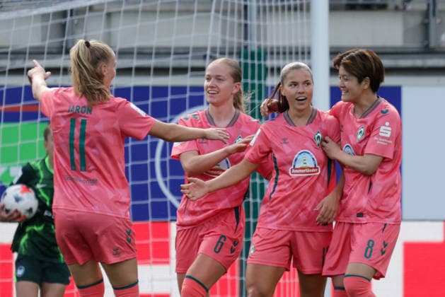 06.09.2026, xgrfx, Fussball Google Pixel Frauen-Bundesliga, VfL Wolfsburg - SV Werder Bremen v.l. Tor, Luna Vanzeir zum 0:1 (SV Werder Bremen) Wolfsburg *** September 6, 2026, xgrfx, Soccer Google Pixel Women s Bundesliga, VfL Wolfsburg vs. SV Werder Bremen, Goal, Luna Vanzeir scores the 0-1 for SV Werder Bremen against Wolfsburg