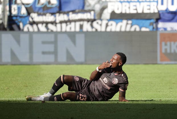 Sheraldo Becker (1.FSV Mainz 05) Fussball, Herren, Saison 2026 2027,1.Liga, Volksparkstadion, Hamburger SV gegen Mainz 05 DFL REGULATIONS PROHIBIT ANY USE OF PHOTOGRAPHS AS IMAGE SEQUENCES AND OR QUASI-VIDEO. *** Sheraldo Becker 1 FSV Mainz 05 Soccer, Men s, 2026–2027 season, 1. Bundesliga, Volksparkstadion, Hamburger SV vs. Mainz 05 DFL REGULATIONS PROHIBIT ANY USE OF PHOTOGRAPHS AS IMAGE SEQUENCES AND OR QUASI-VIDEO