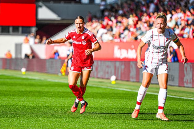 06.09.2026, München, Deutschland. Google Pixel Frauen-Bundesliga: FC Bayern München Frauen gegen SC Freiburg Frauen am FC Bayern Campus. Klara Bühl (FC Bayern Frauen) *** September 6, 2026, Munich, Germany Google Pixel Women s Bundesliga: FC Bayern Munich Women vs. SC Freiburg Women at the FC Bayern Campus Klara Bühl FC Bayern Women