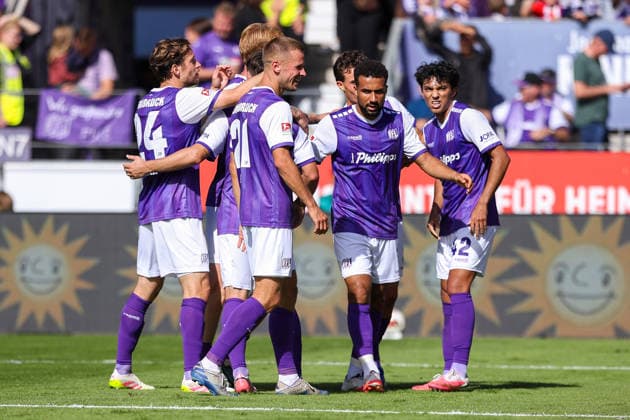 2026.09.06, xkwix, Fußball, 2.Liga, VfL Osnabrück - Eintracht Braunschweig, Stadion an der Bremer Brücke, 4.Spieltag, Saison 2026 2027: Mannschaft bejubelt das Tor zum 3:0 durch Robin Meissner (VfL Osnabrueck 11) DFB regulations prohibit any use of photographs as image sequences and or quasi-video. Photo: xKamilxWilkowskixPressefotoKochx Niedersachsen Deutschland *** September 6, 2026, xkwix, Soccer, 2nd Division, VfL Osnabrück vs. Eintracht Braunschweig, Stadion an der Bremer Brücke, Matchday 4, 2026–2027 season: The team celebrates Robin Meissner’s goal to make it 3–0. VfL Osnabrück 11. DFB regulations prohibit any use of photographs as image sequences and or quasi-video. Photo: xKamilxWilkowskixPressefotoKochx, Lower Saxony, Germany
