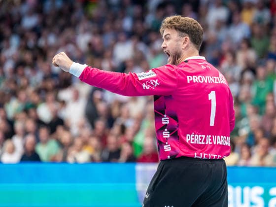 Gonzalo Perez de Vargas (THW Kiel, 01) jubelt lautstark, Frisch Auf Goeppingen vs. THW Kiel, Handball, 1. Bundesliga, Herren, Spielzeit 2026 2027, 06.09.2026, Frisch Auf Goeppingen vs. THW Kiel, Handball, 1. Bundesliga, Herren, Spielzeit 2026 2027, 06.09.2026 Goeppingen Copyright: xEibner-Pressefoto MichaelxSchmidx EP_MST