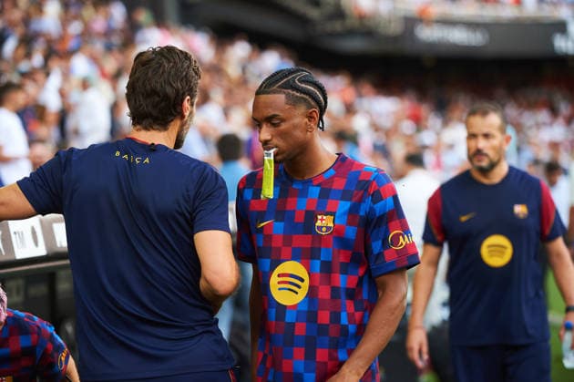 Alejandro Balde FC Barcelona, Barca during the LaLiga EA Sports match between Valencia CF and FC Barcelona at Mestalla on September 6, 2026 in Valencia, Spain. -