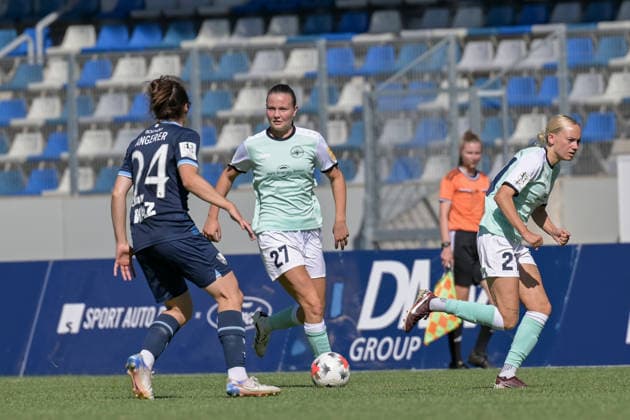 06.09.2026, Fußball, 2. Frauen-Bundesliga, 2026 2027, 5. Spieltag, VfL Bochum - SG 99 Andernach Malou Müller (am Ball) schaltete sich in der zweiten Halbzeit auch vermehrt nach vorne ein. *** September 6, 2026, Soccer, Women s Bundesliga 2, 2026–2027, Matchday 5, VfL Bochum vs. SG 99 Andernach: Malou Müller, with the ball, became increasingly involved in the attack in the second half