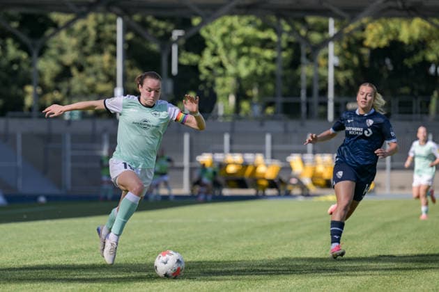 06.09.2026, Fußball, 2. Frauen-Bundesliga, 2026 2027, 5. Spieltag, VfL Bochum - SG 99 Andernach Vanessa Zilligen (15 Andernach) treibt den Ball in Richtung Strafraum. *** September 6, 2026, Soccer, Women s Bundesliga 2, 2026–2027, Matchday 5, VfL Bochum vs. SG 99 Andernach: Vanessa Zilligen (15, Andernach) drives the ball toward the penalty area
