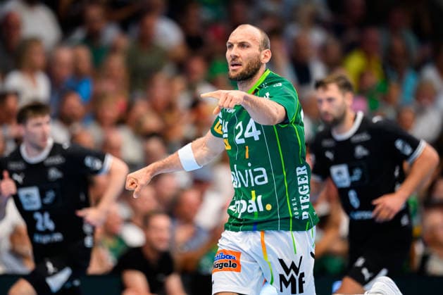 Goeppingen: HBL - 26 27 - Frisch Auf Goeppingen - THW Kiel Marcel Schiller (Goeppingen) Jubel Freude Emotion Goeppingen EWS Arena Baden-Württemberg Deutschland