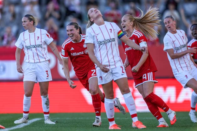 GER, München, FC Bayern München vs SC Freiburg, Google Pixel Frauen Bundesliga, Fussball, DFB, Spielzeit 2026 2027, FC Bayern Campus, 3. Spieltag im Bild v.l.: Vanessa Gilles (FC Bayern München Frauen 2) erzielt das 2:0, Tor, Jubel und Freude, Emotionen DFB DFL REGULATIONS PROHIBIT ANY USE OF PHOTOGRAPHS AS IMAGE SEQUENCES AND OR QUASI-VIDEO, 06.09.2026 *** GER, Munich, FC Bayern Munich vs. SC Freiburg, Google Pixel Women s Bundesliga, Soccer, DFB, 2026–2027 Season, FC Bayern Campus, Matchday 3 in Pictures: From left, Vanessa Gilles of FC Bayern Munich Women’s 2 scores the 2–0 goal; celebration, joy, and emotion. DFB and DFL regulations prohibit any use of photographs as image sequences and or quasi-video, September 6, 2026 Copyright: HMBxMedia HendrikxHamelau