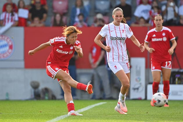 Tor Momoko TANIKAWA (FCB) zum 4-1, Aktion,Torschuss. Fussball Google Pixel Bundesliga der Frauen Saison 2026 2027, 3.Spieltag, Spieltag03 FC Bayern Muenchen Frauen - SC Freiburg 4-1 am 06.09.2026 FC BAYERN CAMPUS *** Goal by Momoko TANIKAWA (FCB), 4–1, play, shot on goal, soccer, Google Pixel, Women s Bundesliga, 2026–2027 season, Matchday 3, Matchday 03: FC Bayern Munich Women vs. SC Freiburg 4–1 on September 6, 2026, FC BAYERN CAMPUS