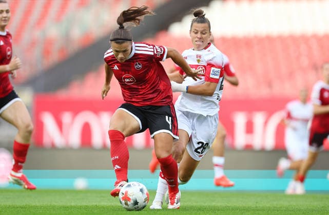 Lobanova Alexsandra - Billa Nicole , 1.FC Nürnberg-VfB Stuttgart , Frauen Bundesliga , , Fußball , in dem Max Morlock Stadion in Nürnberg , Bayern , Deutschland . September 06 , 2026 . Photo by: Davide Elias IPA Photo Pressefoto DENL Copyright: xDavidexEliasx