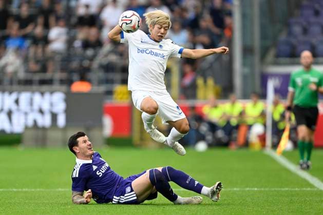 RSC Anderlecht v KRC Genk - Jupiler Pro League ANDERLECHT, BELGIUM - SEPTEMBER 06 : Biancone Giulian defender of RSC Anderlecht and Yokoyama Ayumu forward of KRC Genk during the Jupiler Pro League match between RSC Anderlecht and KRC Genk on September 6, 2026 in Anderlecht, Belgium, 06 09 2026 Anderlecht Belgium  Copyright: xDhax