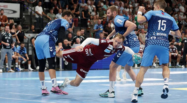 2026.09.06, Deutschland, Stuttgart, Handball TVB Stuttgart vs. Füchse Berlin, vorn Mathias Gidsel (Berlin)