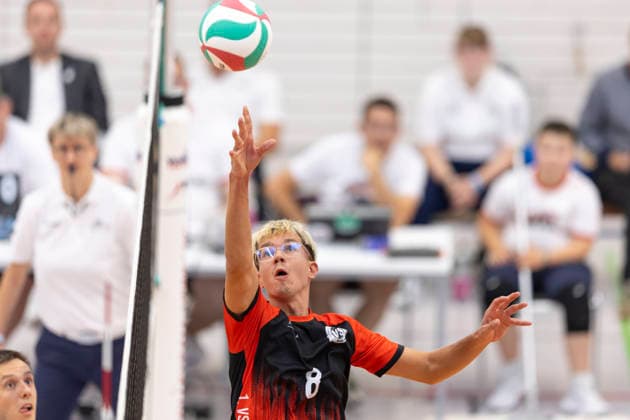 TVV-Pokalfinale Herren: Blue Volleys Gotha vs. 1. VSV Jena 90; Erfurt; 06.09.2026 Finn Kazuch ( 8; 1. VSV Jena 90) TVV-Pokalfinale Herren: Blue Volleys Gotha vs. 1. VSV Jena 90; Riethsporthalle Erfurt; 06.09.2026 Copyright: xBEAUTIFULxSPORTS Duehringx