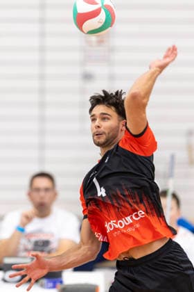 TVV-Pokalfinale Herren: Blue Volleys Gotha vs. 1. VSV Jena 90; Erfurt; 06.09.2026 Hannes May ( 4; 1. VSV Jena 90) TVV-Pokalfinale Herren: Blue Volleys Gotha vs. 1. VSV Jena 90; Riethsporthalle Erfurt; 06.09.2026 Copyright: xBEAUTIFULxSPORTS Duehringx