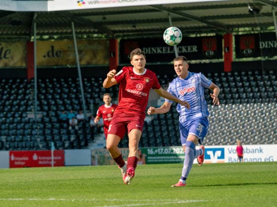 Volkan Celiktas (SG Sonnenhof Grossaspch, 05), Jakov Dedic (TSG Hoffenheim II, 36) GER, Fussball, SG Sonnenhof Grossaspach vs. TSG Hoffenheim II, 3. Liga, 4. Spieltag, Saison 2026 2027, 06.09.2026 GER, Fussball, SG Sonnenhof Grossaspach vs. TSG Hoffenheim II, 3. Liga, 4. Spieltag, Saison 2026 2027, 06.09.2026 Aspach Copyright: xCarstenxSchweringx EP_CSG