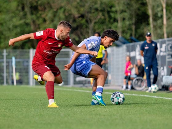 Marius Kunde (SG Sonnenhof Grossaspch, 16), Yasin Zor (TSG Hoffenheim II, 10) GER, Fussball, SG Sonnenhof Grossaspach vs. TSG Hoffenheim II, 3. Liga, 4. Spieltag, Saison 2026 2027, 06.09.2026 GER, Fussball, SG Sonnenhof Grossaspach vs. TSG Hoffenheim II, 3. Liga, 4. Spieltag, Saison 2026 2027, 06.09.2026 Aspach Copyright: xCarstenxSchweringx EP_CSG