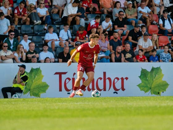 Luca Molinari (SG Sonnenhof Grossaspch, 21) am Ball GER, Fussball, SG Sonnenhof Grossaspach vs. TSG Hoffenheim II, 3. Liga, 4. Spieltag, Saison 2026 2027, 06.09.2026 GER, Fussball, SG Sonnenhof Grossaspach vs. TSG Hoffenheim II, 3. Liga, 4. Spieltag, Saison 2026 2027, 06.09.2026 Aspach Copyright: xCarstenxSchweringx EP_CSG