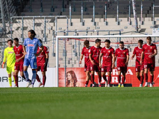 Mannschaft nach 1:0 durch Loris Maier (SG Sonnenhof Grossaspch, 27) GER, Fussball, SG Sonnenhof Grossaspach vs. TSG Hoffenheim II, 3. Liga, 4. Spieltag, Saison 2026 2027, 06.09.2026 GER, Fussball, SG Sonnenhof Grossaspach vs. TSG Hoffenheim II, 3. Liga, 4. Spieltag, Saison 2026 2027, 06.09.2026 Aspach Copyright: xCarstenxSchweringx EP_CSG