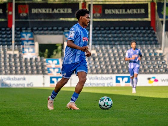 Tiago Poller (TSG Hoffenheim II, 20) am Ball GER, Fussball, SG Sonnenhof Grossaspach vs. TSG Hoffenheim II, 3. Liga, 4. Spieltag, Saison 2026 2027, 06.09.2026 GER, Fussball, SG Sonnenhof Grossaspach vs. TSG Hoffenheim II, 3. Liga, 4. Spieltag, Saison 2026 2027, 06.09.2026 Aspach Copyright: xCarstenxSchweringx EP_CSG