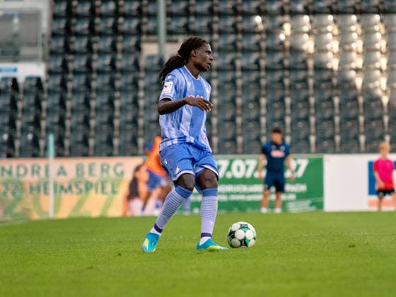 Blessing Makanda (TSG Hoffenheim II, 17) am Ball GER, Fussball, SG Sonnenhof Grossaspach vs. TSG Hoffenheim II, 3. Liga, 4. Spieltag, Saison 2026 2027, 06.09.2026 GER, Fussball, SG Sonnenhof Grossaspach vs. TSG Hoffenheim II, 3. Liga, 4. Spieltag, Saison 2026 2027, 06.09.2026 Aspach Copyright: xCarstenxSchweringx EP_CSG
