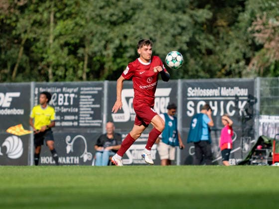 Elias Rahn (SG Sonnenhof Grossaspch, 08) am Ball GER, Fussball, SG Sonnenhof Grossaspach vs. TSG Hoffenheim II, 3. Liga, 4. Spieltag, Saison 2026 2027, 06.09.2026 GER, Fussball, SG Sonnenhof Grossaspach vs. TSG Hoffenheim II, 3. Liga, 4. Spieltag, Saison 2026 2027, 06.09.2026 Aspach Copyright: xCarstenxSchweringx EP_CSG