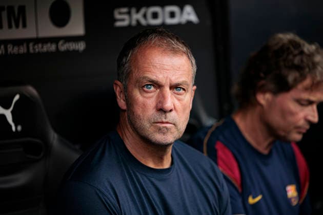 Hansi Flick seen during LaLiga 2026 2027 game between teams of Valencia CF and FC Barcelona, Barca (Maciej Rogowski Ball Raw Images) Valencia Mestalla Spain Copyright: xMaciejxRogowskix maciejrogowski_valencia_fcbarcelona_2627-6