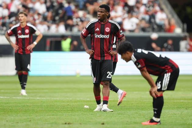 2026.09.06 xjfx Fussball 1. Bundesliga Eintracht Frankfurt - FC Augsburg, Robin Koch (Eintracht Frankfurt), Raphael Onyedika (Eintracht Frankfurt), Keita Kosugi (Eintracht Frankfurt) dissapointed (DFL DFB REGULATIONS PROHIBIT ANY USE OF PHOTOGRAPHS as IMAGE SEQUENCES and or QUASI-VIDEO) *** September 6, 2026 xjfx Soccer 1. Bundesliga Eintracht Frankfurt vs. FC Augsburg, Robin Koch, Eintracht Frankfurt; Raphael Onyedika, Eintracht Frankfurt; Keita Kosugi, Eintracht Frankfurt; disappointed. DFL and DFB regulations prohibit any use of photographs as image sequences and or quasi-video. Copyright: HMBxMedia JoaquimxFerreira