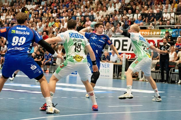 Magnus Grupe (HBW Balingen Weilstetten, 08), Torwurf aus dem Rueckraum, HBW Balingen Weilstetten vs. SC Magdeburg, GER, Opel 1. Handball Bundesliga, Meisterschaft, Spieltag 3, Saison 2026 2027, 06.09.2026, Eibner-Pressefoto Andreas Ulmer HBW Balingen Weilstetten vs. SC Magdeburg, GER, Opel 1. Handball Bundesliga, Meisterschaft, Spieltag 3, Saison 2026 2027, 06.09.2026, Balingen Copyright: xEibner-Pressefoto AndreasxUlmerx EP_AUR