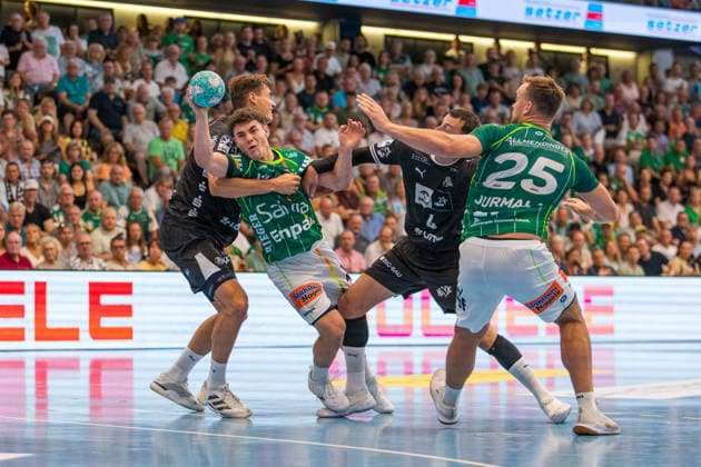 06.09.26 FRISCH AUF Göppingen - THW Kiel Deutschland, Göppingen, 06.09.2026, Handball, Bundesliga, Saison 2026 2027, FRISCH AUF Göppingen - THW Kiel: Elias Newel (FRISCH AUF Göppingen).