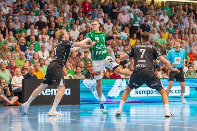 06.09.26 FRISCH AUF Göppingen - THW Kiel Deutschland, Göppingen, 06.09.2026, Handball, Bundesliga, Saison 2026 2027, FRISCH AUF Göppingen - THW Kiel: Max Beneke (FRISCH AUF Göppingen).