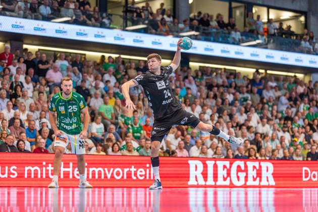 06.09.26 FRISCH AUF Göppingen - THW Kiel Deutschland, Göppingen, 06.09.2026, Handball, Bundesliga, Saison 2026 2027, FRISCH AUF Göppingen - THW Kiel: Lukas Zerbe (THW Kiel).