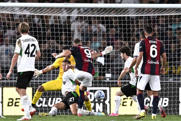 Mp Bologna 06 09 2026 - campionato di calcio serie A Bologna-Sassuolo foto Matteo Papini Image nella foto: gol Artem Dovbik 