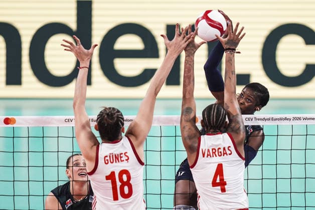 Italy v Turkiye - CEV EuroVolley 2026 ISTANBUL, TURKIYE - SEPTEMBER 6: Italy’s Myriam Sylla (17) and Turkiye’s Melissa Vargas (4) compete during the final match between Italy and Turkiye at the 2026 CEV Women’s European Volleyball Championship at Sinan Erdem Sports Hall in Istanbul, Turkiye, on September 6, 2026. Agit Erdi Ulukaya Anadolu Istanbul Turkey. Editorial use only. Please get in touch for any other usage.  Copyright: x2026xAnadoluxAgitxErdixUlukayax