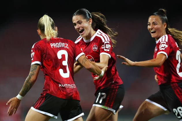 Proniez Fany Torjubel 3-2 , 1.FC Nürnberg-VfB Stuttgart , Frauen Bundesliga , , Fußball , in dem Max Morlock Stadion in Nürnberg , Bayern , Deutschland . September 06 , 2026 . Photo by: Davide Elias IPA Photo Pressefoto DENL Copyright: xDavidexEliasx