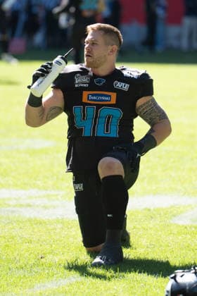 Deutschland: 06.09.2026, The AFLE Gold Bowl 2026 - Panthers Wroclaw vs. Vienna Vikings, Schauinsland-Reisen-Arena (Duisburg): Panthers Wroclaw Szymon Barczak Duisburg Deutschland Copyright: xMijoxLubecx