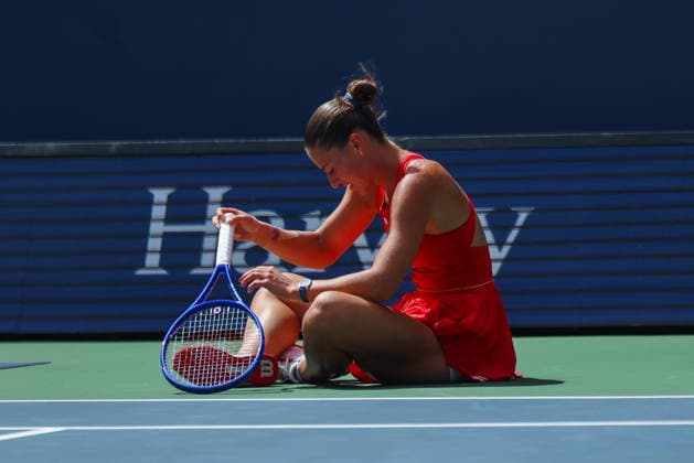 US Open tennis tournament - Day 8 Marta Kostyuk of Ukraine reacts during her match against Linda Noskova Czechia at the US Open Tennis Championships at the USTA Billie Jean King National Tennis Center in Flushing Meadows, New York, USA, 06 September 2026. The 2026 US Open tournament runs from 23 August through 13 September. FLUSHING MEADOWS NEW YORK United States  Copyright: xOLGAxFEDOROVAx