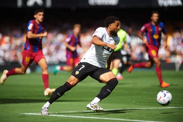 Arnaut Danjuma (Valencia CF) during the LaLiga EA Sports match between Valencia CF and FC Barcelona, Barca at Mestalla on September 6, 2026 in Valencia, Spain. -