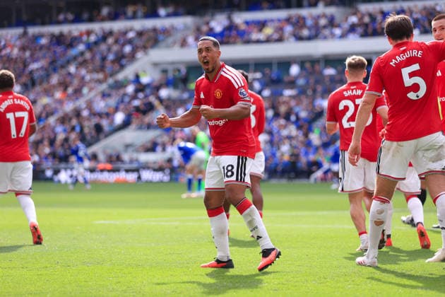 Football - Premier League - Everton v Manchester United, ManU 6th September 2026 - Premier League - Everton v Manchester United - Youri Tielemans of Manchester United celebrates - Photo: Simon Stacpoole Offside. Liverpool UK Copyright: xSimonxStacpoolexOffside