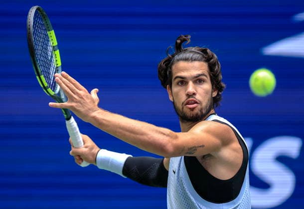 US Open tennis tournament - Day 8 Carlos Alcaraz of Spain in action against Tommy Paul of USA during the Men s Singles round of 16 at the US Open Tennis Championships in Flushing Meadows, New York, USA, 06 September 2026. FLUSHING MEADOWS NEW YORK United States  Copyright: xCRISTOBALxHERRERA-ULASHKEVICHx
