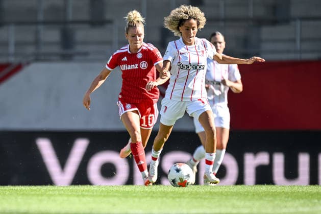 Muenchen, Deutschland, 06.09.26: Linda Dallmann (FC Bayern Muenchen Frauen) und Amira Arfaoui (SC Freiburg Frauen) im Zweikampf waehrend des Google Pixel Frauen-Bundesliga - Spiels zwischen dem FC Bayern Muenchen vs SC Freiburg in der FC Bayern Campus am 06. September 2026 in Muenchen, Deutschland. (Foto von Harry Langer DeFodi Images) Muenchen, Germany, 06.09.26: Linda Dallmann (FC Bayern Muenchen Frauen) und Amira Arfaoui (SC Freiburg Frauen) battle for the ball during the Google Pixel Frauen-Bundesliga - match between FC Bayern Muenchen vs SC Freiburg at FC Bayern Campus on September 6, 2026 in Muenchen, Germany. (Photo by Harry Langer DeFodi Images) DFB DFL REGULATIONS PROHIBIT ANY USE OF PHOTOGRAPHS AS IMAGE SEQUENCES AND OR QUASI-VIDEO. (Photo by Harry Langer DeFodi Images) - *** Munich, Germany, September 6, 2026 Linda Dallmann FC Bayern Munich Women and Amira Arfaoui SC Freiburg Women battle for the ball during the Google Pixel Women’s Bundesliga match between FC Bayern Munich and SC Freiburg at the FC Bayern Campus on September 6, 2026, in Munich, Germany Photo by Harry Langer DeFodi Images Munich, Germany, September 6, 2026 Linda Dallmann of FC Bayern Munich Women and Amira Arfaoui of SC Freiburg Women battle for the ball during the Google Pixel Women’s Bundesliga match between FC Bayern Munich and SC Freiburg at the FC Bayern Campus on September 6, 2026 in Munich, Germany Photo by Harry Langer, DeFodi Images DFB and DFL regulations prohibit any use of photographs as image sequences and or quasi-video Photo by Harry Langer, DeFodi Images