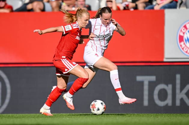 Muenchen, Deutschland, 06.09.26: Glodis Perla Viggosdottir (FC Bayern Muenchen Frauen) und Luca Birkholz (SC Freiburg Frauen) im Zweikampf waehrend des Google Pixel Frauen-Bundesliga - Spiels zwischen dem FC Bayern Muenchen vs SC Freiburg in der FC Bayern Campus am 06. September 2026 in Muenchen, Deutschland. (Foto von Harry Langer DeFodi Images) Muenchen, Germany, 06.09.26: Glodis Perla Viggosdottir (FC Bayern Muenchen Frauen) und Luca Birkholz (SC Freiburg Frauen) battle for the ball during the Google Pixel Frauen-Bundesliga - match between FC Bayern Muenchen vs SC Freiburg at FC Bayern Campus on September 6, 2026 in Muenchen, Germany. (Photo by Harry Langer DeFodi Images) DFB DFL REGULATIONS PROHIBIT ANY USE OF PHOTOGRAPHS AS IMAGE SEQUENCES AND OR QUASI-VIDEO. (Photo by Harry Langer DeFodi Images) - *** Munich, Germany, September 6, 2026: Glodis Perla Viggosdottir of FC Bayern Munich Women and Luca Birkholz of SC Freiburg Women battle for the ball during the Google Pixel Women s Bundesliga match between FC Bayern Munich and SC Freiburg at the FC Bayern Campus on September 6, 2026 in Munich, Germany. Photo by Harry Langer, DeFodi Images. Munich, Germany, September 6, 2026 Glodis Perla Viggosdottir of FC Bayern Munich Women and Luca Birkholz of SC Freiburg Women battle for the ball during the Google Pixel Women’s Bundesliga match between FC Bayern Munich and SC Freiburg at the FC Bayern Campus on September 6, 2026 in Munich, Germany. Photo by Harry Langer, DeFodi Images. DFB and DFL regulations prohibit any use of photographs as image sequences and or quasi-video. Photo by Harry Langer, DeFodi Images