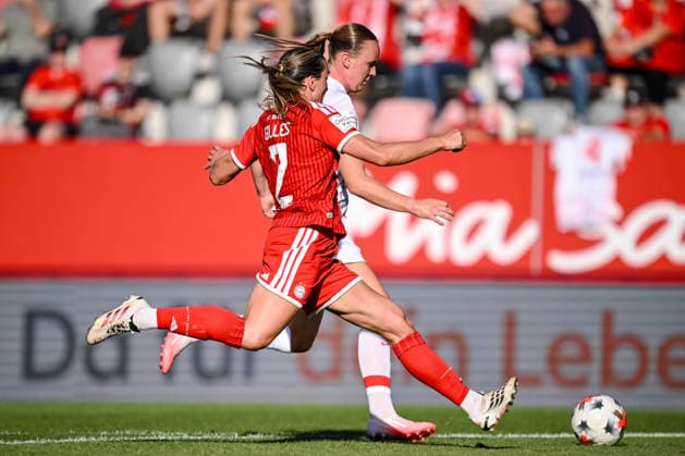 Muenchen, Deutschland, 06.09.26: Vanessa Gilles (FC Bayern Muenchen Frauen) und Luca Birkholz (SC Freiburg Frauen) im Zweikampf waehrend des Google Pixel Frauen-Bundesliga - Spiels zwischen dem FC Bayern Muenchen vs SC Freiburg in der FC Bayern Campus am 06. September 2026 in Muenchen, Deutschland. (Foto von Harry Langer DeFodi Images) Muenchen, Germany, 06.09.26: Vanessa Gilles (FC Bayern Muenchen Frauen) und Luca Birkholz (SC Freiburg Frauen) battle for the ball during the Google Pixel Frauen-Bundesliga - match between FC Bayern Muenchen vs SC Freiburg at FC Bayern Campus on September 6, 2026 in Muenchen, Germany. (Photo by Harry Langer DeFodi Images) DFB DFL REGULATIONS PROHIBIT ANY USE OF PHOTOGRAPHS AS IMAGE SEQUENCES AND OR QUASI-VIDEO. (Photo by Harry Langer DeFodi Images) - *** Munich, Germany, September 6, 2026: Vanessa Gilles of FC Bayern Munich Women and Luca Birkholz of SC Freiburg Women battle for the ball during the Google Pixel Women’s Bundesliga match between FC Bayern Munich and SC Freiburg at the FC Bayern Campus on September 6, 2026, in Munich, Germany Photo by Harry Langer DeFodi Images Munich, Germany, September 6, 2026 Vanessa Gilles of FC Bayern Munich Women and Luca Birkholz of SC Freiburg Women battle for the ball during the Google Pixel Women’s Bundesliga match between FC Bayern Munich and SC Freiburg at the FC Bayern Campus on September 6, 2026 in Munich, Germany Photo by Harry Langer DeFodi Images DFB DFL REGULATIONS PROHIBIT ANY USE OF PHOTOGRAPHS AS IMAGE SEQUENCES AND OR QUASI-VIDEO Photo by Harry Langer DeFodi Images