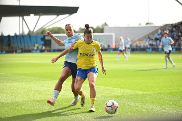 Manchester City versus Birmingham City in the Barclays WSL at the Joie Stadium Featuring: Mary Fowler, Neve Herron Where: Manchester, United Kingdom When: 06 Sep 2026 Credit: Graham Finney Cover Images EDITORIAL USE ONLY. NOT FOR USE BY NEWSPAPERS BASED IN THE UK. Copyright: xx coverimg55988982