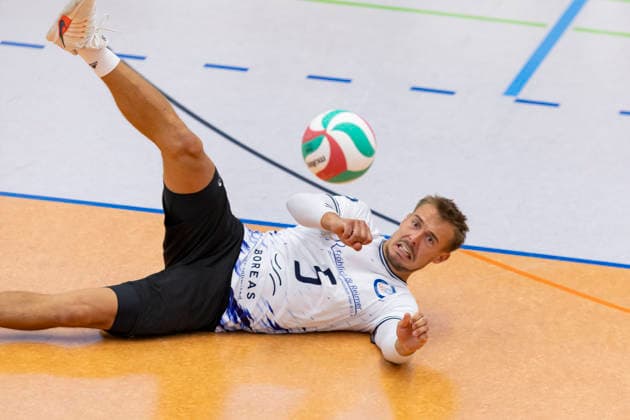 TVV-Pokalfinale Herren: Blue Volleys Gotha vs. 1. VSV Jena 90; Erfurt; 06.09.2026 Len Spankowski ( 5; Blue Volleys Gotha) TVV-Pokalfinale Herren: Blue Volleys Gotha vs. 1. VSV Jena 90; Riethsporthalle Erfurt; 06.09.2026 Copyright: xBEAUTIFULxSPORTS Duehringx