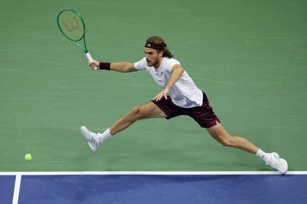 US Open tennis tournament - Day 8 Stefanos Tsitsipas of Greece in action against Ben Shelton of the US during the Men s Singles round of 16 of the US Open Tennis Championships in Flushing Meadows, New York, USA, 06 September 2026. FLUSHING MEADOWS NEW YORK United States  Copyright: xBRIANxHIRSCHFELDx