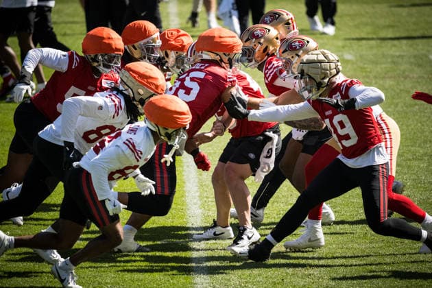 NFL, American Football Herren, USA 49ERS TRAINING, General view during a San Francisco 49ers NFL training session at AAMI Park in Melbourne, Monday, September 7, 2026. ( NO ARCHIVING MELBOURNE VICTORIA AUSTRALIA  Copyright: xCHRISTOPHERxHOPKINSx 20260907125179006182