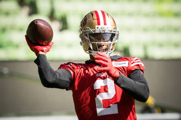 NFL, American Football Herren, USA 49ERS TRAINING, Deommodore Lenoir during a San Francisco 49ers NFL training session at AAMI Park in Melbourne, Monday, September 7, 2026. ( NO ARCHIVING MELBOURNE VICTORIA AUSTRALIA  Copyright: xCHRISTOPHERxHOPKINSx 20260907154980957365